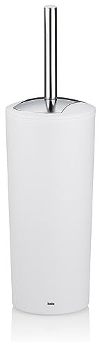 kela Scopino bianco opaco con contenitore 36,5 cm, scopino MARTA con testina intercambiabile, set scopino WC