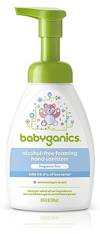Babyganics Alcohol-Free Foaming Hand Sanitizer, Pump Bottle, Fragrance Free, 8.45 oz, Packaging May Vary