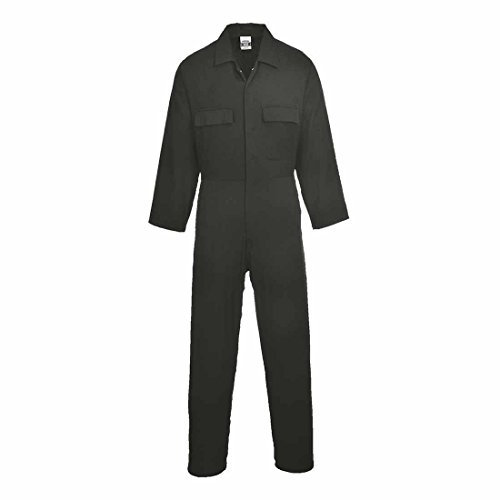 Portwest Combinaison Coton Euro Work, Couleur: Noir, Taille: XXL, S998BKRXXL