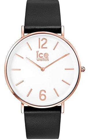 ICE-WATCH - City Tanner Black Rose-Gold - Montre Noire Mixte avec Bracelet en Cuir - 001515 (Medium)