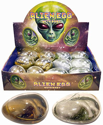 Henbrandt Giant Alien Eggs with Baby Box of 12 - Bulk Wholesale Childrens Party Bag Favour Filler Fete Lucky Dip Prizes Toys