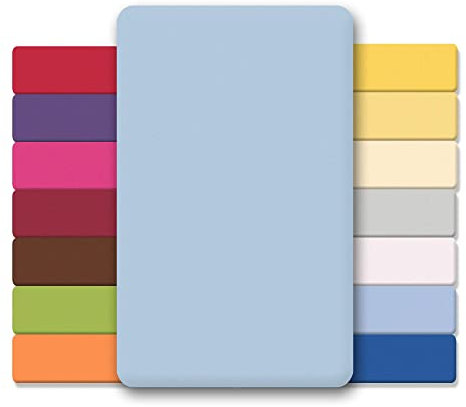 CelinaTex Jersey Spannbettlaken Lucina für Kids Doppelpack 60x120-70x140cm Aqua blau 100% Baumwolle gekämmt superweich Spannbettbezug, Leintuch, Bettlaken, elastisch, Strech, Oeko-Tex