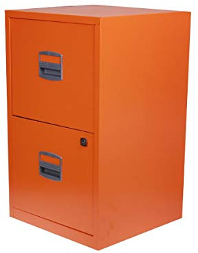 Bisley Metal Filing Cabinet 2 Drawer A4 - Color: Orange