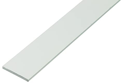 Alberts 479428 Profilé plein plat | plastique, en blanc | 1000 x 30 x 3 mm