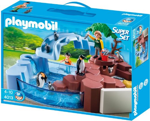 PLAYMOBIL Supersets Zoo: Set Piscina pingüinos, Playsets de Figuras de Juguete, Multicolor, 35 x 7,5 x 25 cm, (4013)