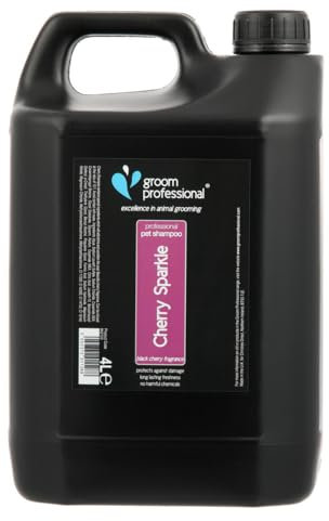 GROOM PROFESSIONAL Cherry Sparkle Hundeshampoo - Tiefenreinigendes Shampoo für Hunde - Hundeshampoo Gegen Geruch - Revitalisiert das Fell - Schützt die Hautzellen vor Schäden, 4 Liter