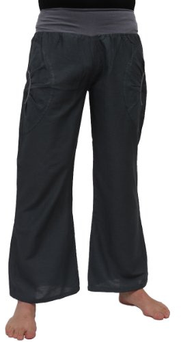 ufash Pantaloni in Cotone Yoga, Unisex Pantaloni Larghi Sportivi con Elastico in Vita e Due pratiche Tasche, S/M, Grigio