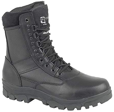 Grafters Hi-Leg Combat Boots with Steel Sole Protection. Police Security Army Cadet Safety Boots (11 UK, Top Gun Black)