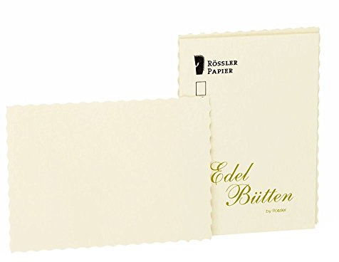 Rössler 2052388803 – kortpack DIN A6, hamrad, 20 stycken, elfenben