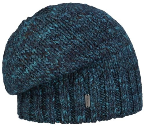 McBURN Alaseja Damen Strickmütze - Made in Italy Strickbeanie Beanie Skimütze Oversize, Oversize Winter Herbst-Winter - One Size blau