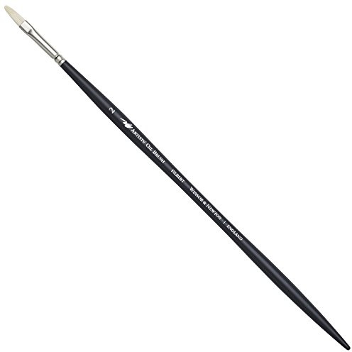Winsor & Newton Artists' Oil Hog Paint Brush, Long Handle Size 2, Filbert