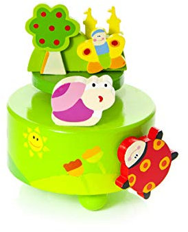 Mousehouse Gifts Marienkäfer und Schmetterlingsspieluhr Spieluhr Holz spielt Old Macdonald Had a Farm