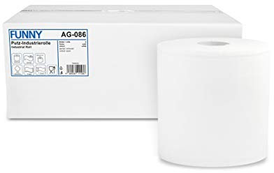 Funny Putzpapierrollen, 2 lagig, hochweiß, circa 26 cm, 1000 Blatt, 1er Pack (1 x 2 Stück)