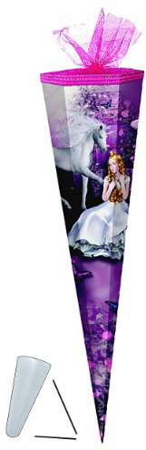 alles-meine.de GmbH Schultüte - Märchenprinzessin 50 cm - mit Tüllabschluß - mit/ohne Kunststoff Spitze - Zuckertüte Prinzessin Einhorn Einhörner Schmetterlinge