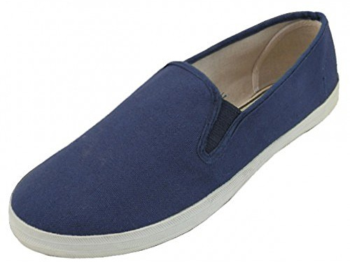 LF Wear Mens Canvas Shoes Slip on Sneakers, Navy 11