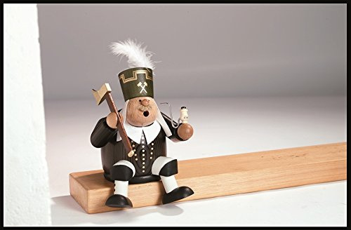 Rudolphs Schatzkiste Smoking Figure Edge Stool Miner 18 cm Smoke Figure Smoking Man Figurine Incense Man ore Mountains