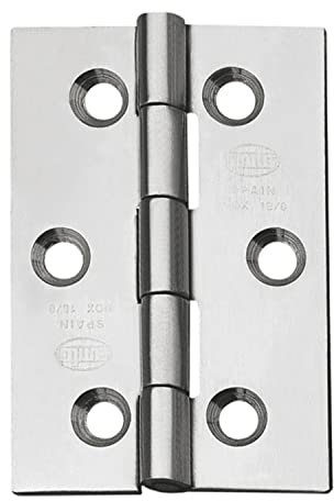 Amig - Pack de 2 Bisagras Fijas sin Remate - 60 x 50 mm - Modelo 2002 - Acero Inoxidable 18/8 - Canto Cuadrado - Fácil Instalación y Uso - Gran Fijación para tu Mobiliario - Bricolaje