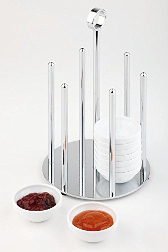APS Dispenser Mini incluso 36 Coppe in melamina Shell CA. Diametro 14 cm, altezza 25,5 cm supporto metallo hartverchromt melamina Shell in Bianco