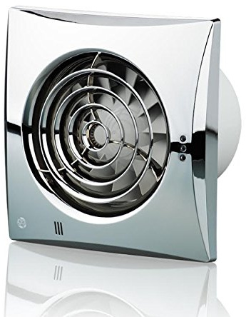 Blauberg UK Chrome Wall Mounted Bathroom Fan with Timer & Humidity Sensor, 100 mm