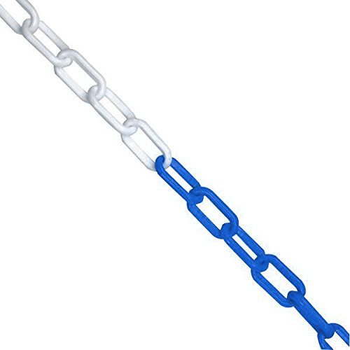 25m x 6mm Plastic Barrier Chain Link Safety Decorative Garden Fence - Blue & White