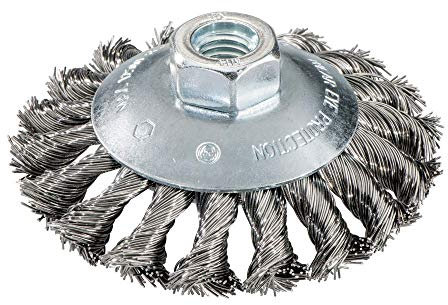 Metabo Rundbürste 100x0,5x10 mm/M 14, Stahldraht gezopft, gekröpfte Ausführung, Drahtstärke 0,50 mm