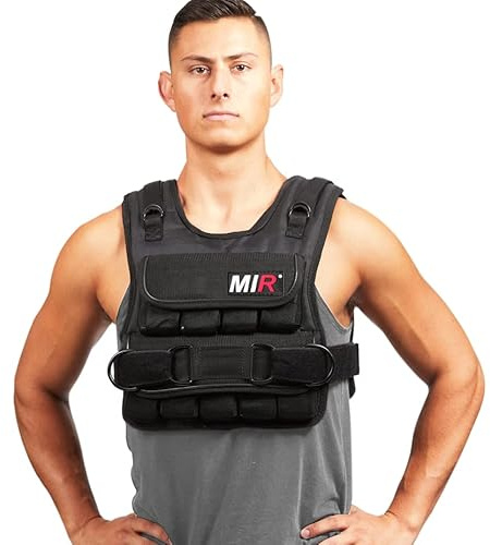 MiR Short Weighted Vest With Zipper Option 20lbs - 60lbs (30 lbs)