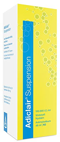 Hilfe bei Hefepilzinfektionen: Adiclair Suspension – Stark gegen Hefepilzinfektionen in Mund, Rachen, Speiseröhre und Darm, gut verträglicher Wirkstoff Nystatin, 48ml