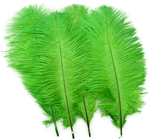 Sowder 20pcs Natural 10-12inch(25-30cm) Ostrich Feathers Plume for Wedding Centerpieces Home Decoration(Lime Green)
