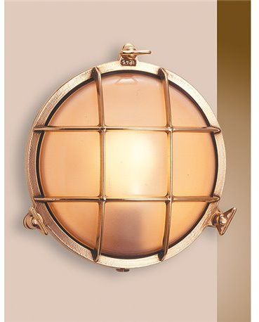 Aplique lámpara de pared de latón estilo náutico interior / exterior 15,5 cm
