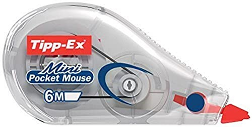Tipp-Ex Korrekturroller Mini Pocket Mouse, 6 m x 5 mm, 1er Pack, Ideal für das Büro, das Home Office oder die Schule