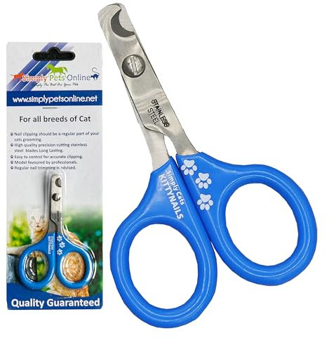Simply Pets Online Krallenschere Katzen und Kleintiere - Von Tierärzten Entwickelt - Präzise und Scharf - Professioneller Nagelschneider Katze, Kaninchen, Meerschweinchen