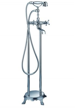 Rubinetto da pavimento autoportante per vasca da bagno, rotondo, 1414