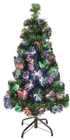 The Christmas Workshop 73560 4ft Fibre Optic Tree | Artificial Indoor Christmas Decoration | Includes Sturdy Metal Stand | 130 Tips