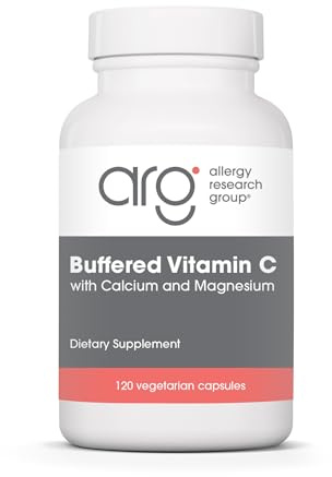 Allergy Research Group Buffered Vitamin C - Buffered Vitamin C 100mg per Serving, Ascorbic Acid Powder Capsules with Calcium Magnesium Complex, Immune Health - 120 Capsules