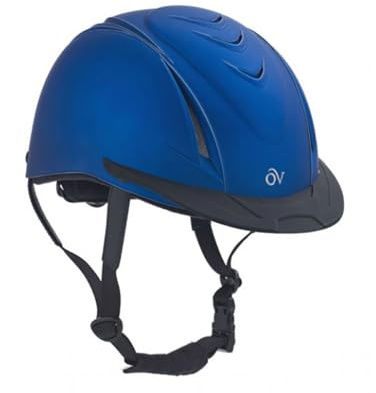 Ovation Unisex Kid's Metallic Schooler Riding Helmet, Blue, Medium/Large