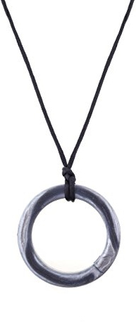 Collier Chewigem Sensory Chew Realm - Jouet Chewlery élégant pour l'autisme et le TDAH - Argent | Aide motrice orale pour enfants et adultes atteints de SPD, d'anxiété et de besoins de dentition.