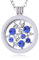 Morella Damen Halskette 70 cm Edelstahl mit Amulett und Coin 33 mm Universum mit Zirkoniasteinen blau in Schmuckbeutel
