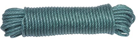 Amig - Green Braided Plastic Rope Mod.20110 | Multi-Purpose Twisted Polyethylene Cord for Clothes Line, Tarpaulin Holders, Gardening, Agriculture or Fishing | Dimensions: Ø 5 mm x 10 m