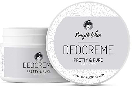 PonyHütchen - Deocreme Pretty & Pure - parfümfrei - Feste Deo Creme vegan, ohne Alu & Tierversuche - Unisex Antitranspirant Naturkosmetik made in Germany - ideal für Handgepäck