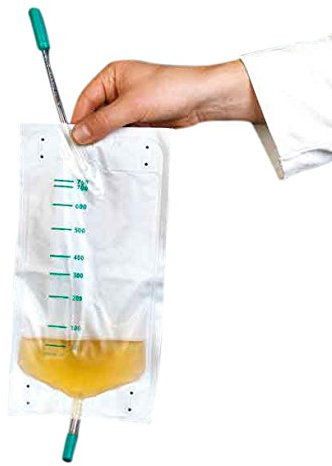 DCT 2920644 - Sacca per gambe in urina, non sterile, ingresso laterale, tubo da 10 cm, 750 ml (confezione da 10)