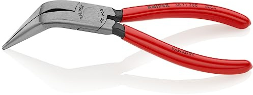 KNIPEX - 38 71 200 Tools - Long Nose Pliers Without Cutter, Angled (3871200)