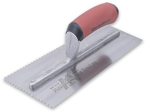 MARSHALLTOWN Cut-Back Notched Trowels, Right-Handed, Flat-V Notch Shape, 3mm Y-Notch, 3mm Z-Notch, 3mm X-Notch, Made in the USA, 661SD