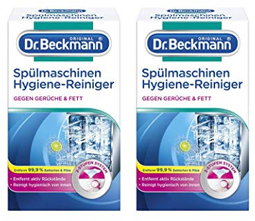 Dr. Beckmann Spülmaschinen Hygiene-Reiniger (2x 75 g) entfernt Rückstände, Fett und unangenehme Gerüche inkl. Spezial-Reinigungs-Tuch