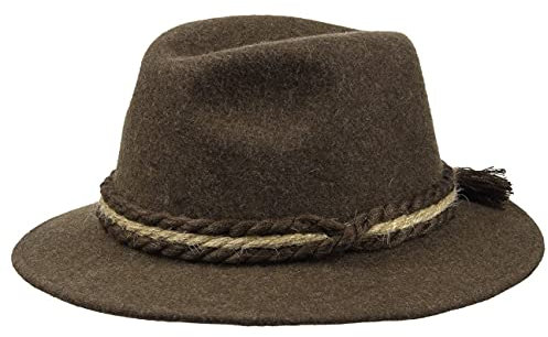 Chapeaushop Chapeau Traditionnel en Feutre de Laine Chapeau Alpin Chapeau Randonneur (57 cm - Marron)
