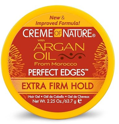 Creme Of Nature Argan Oil Perfect Edges Gel Fissante Extra Forte con Olio di Argan, Styling per Tutti i Tipi di Capelli - 63,7g