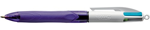 Bic Grip Fashion - Penna biro, 4 colori, Viola