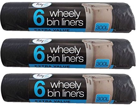 18 x 300L robuste d'extérieur parapluie pour sacs poubelle à déchets Sacs poubelle pour poubelles 230 x 143 cm