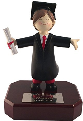 Curia Grabador Figura Graduado sobre peana con Placa Personalizada
