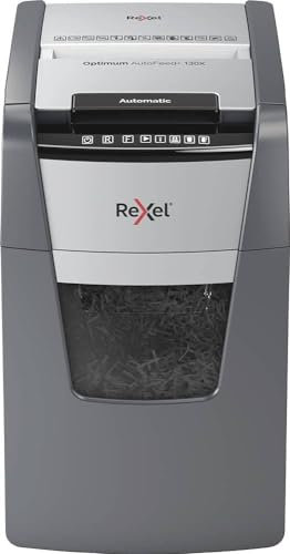 Rexel Auto + 130 x Cross Shredding, 60 dB schwarz Aktenvernichter – zerstörerischen von Papier (Cross Shredding, 22,5 cm, 26 l, 130 Blatt, 60 dB, Tasten)