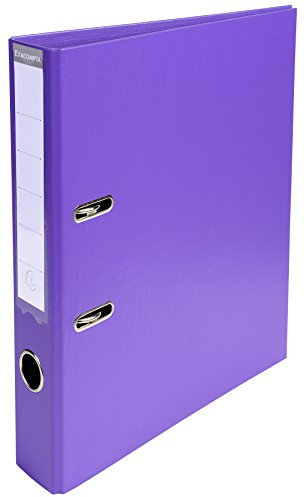 Exacompta 53557E Premium PP-Ordner Prem´Touch. 5 cm schmal DIN A4 Kunststoffbezug außen Papierbezug innen Rückenschild austauschbar Ringordner Aktenordner Briefordner Plastikordner violett